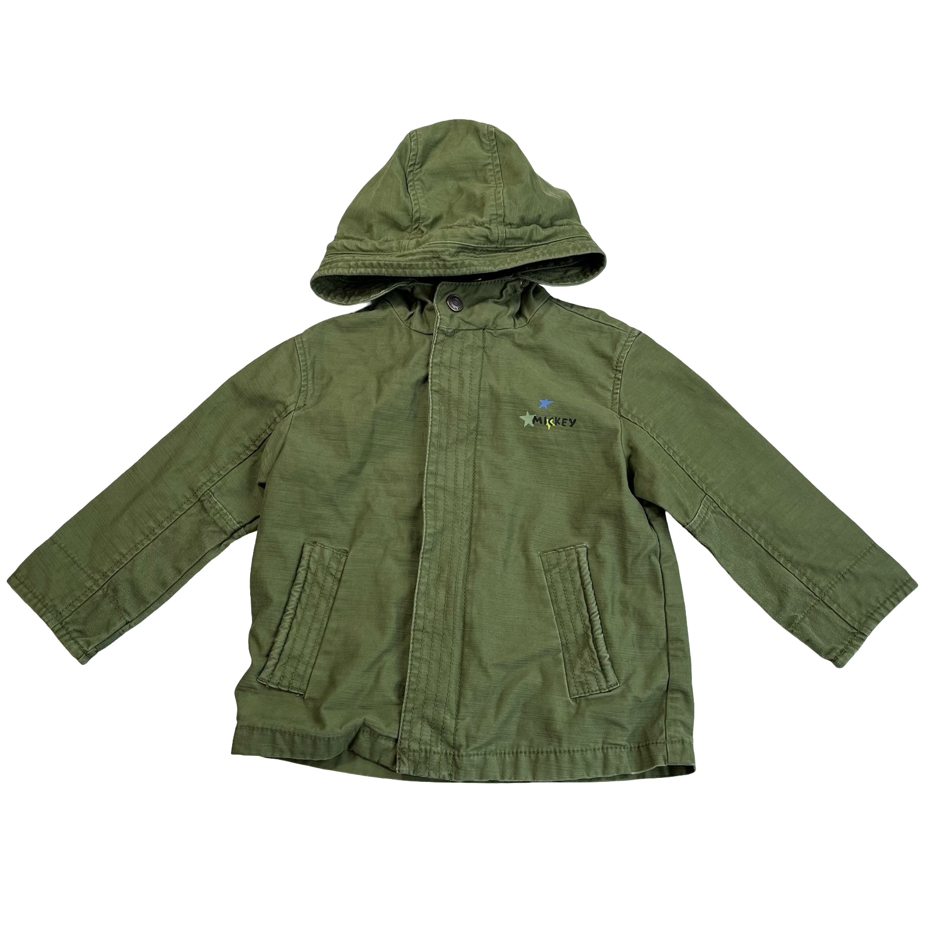 Zara x Disney Olive Green Hooded Mickey Mouse Jacket - Size 18-24 Mo