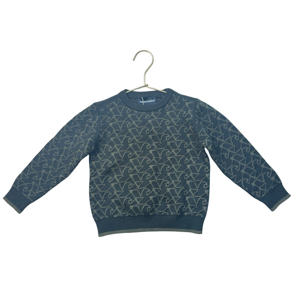 Emporio Armani Olive Green Pattern Sweater - Size 4A