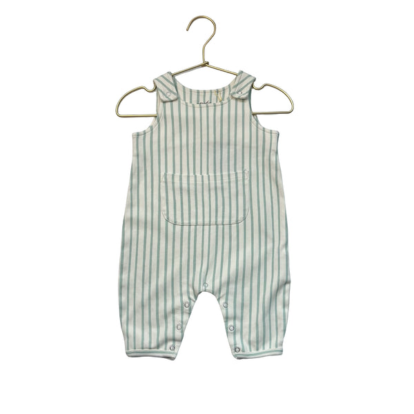 Pehr Ivory & Sage Green Striped Overall One-Piece - Size 3-6 Mo