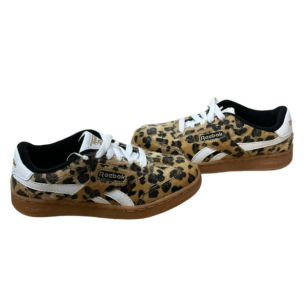 Reebok Faux Fur Leopard Print Sneakers - Size 13