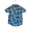 Janie and Jack Navy, Blue, Green Fish Print Button Down Shirt - Size 6