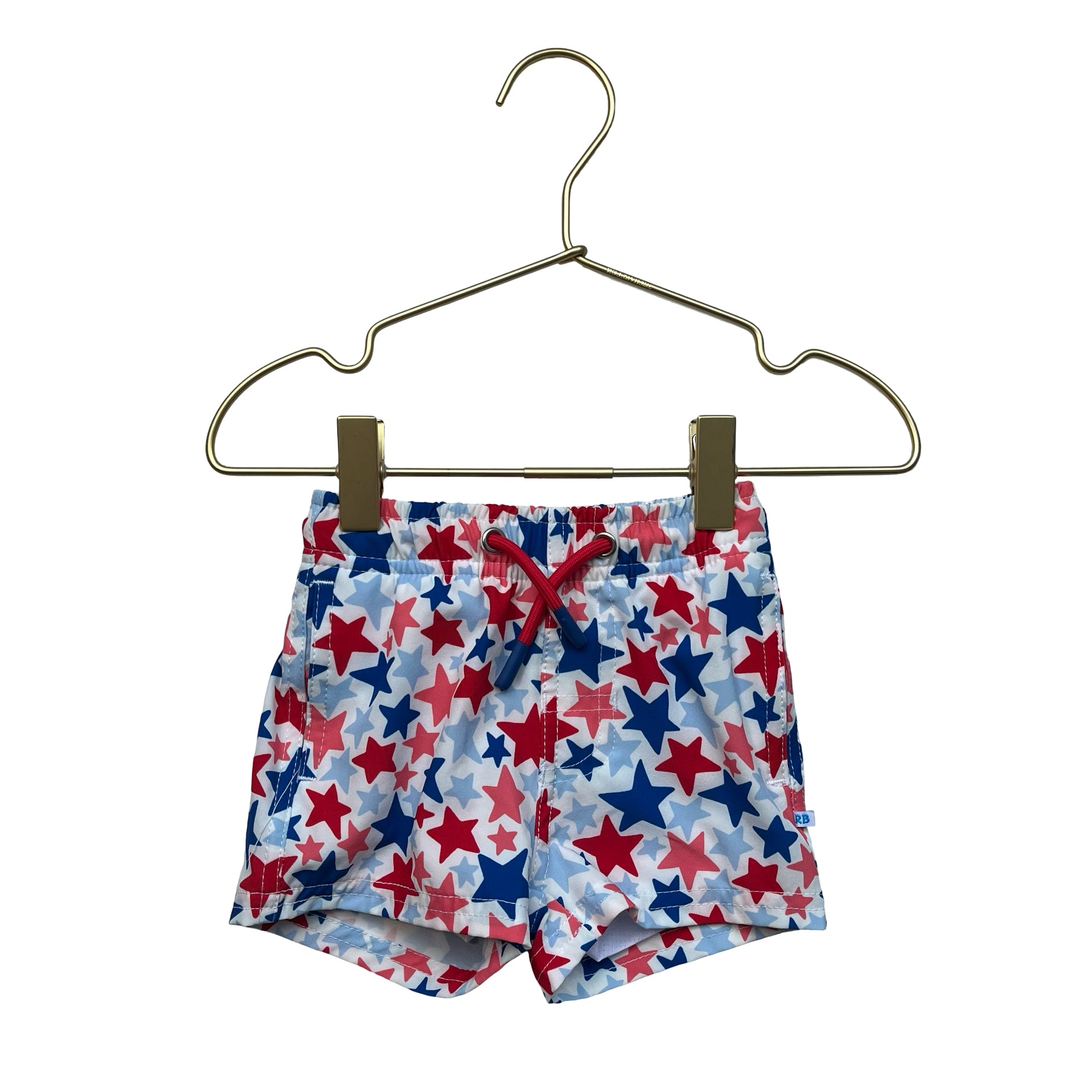 Rugged Butts Red, White, Blue Star Swim Shorts - Size 3-6 Mo