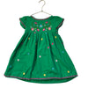 Mini Boden Green Embroidered Flower Dress - Size 3-4Y