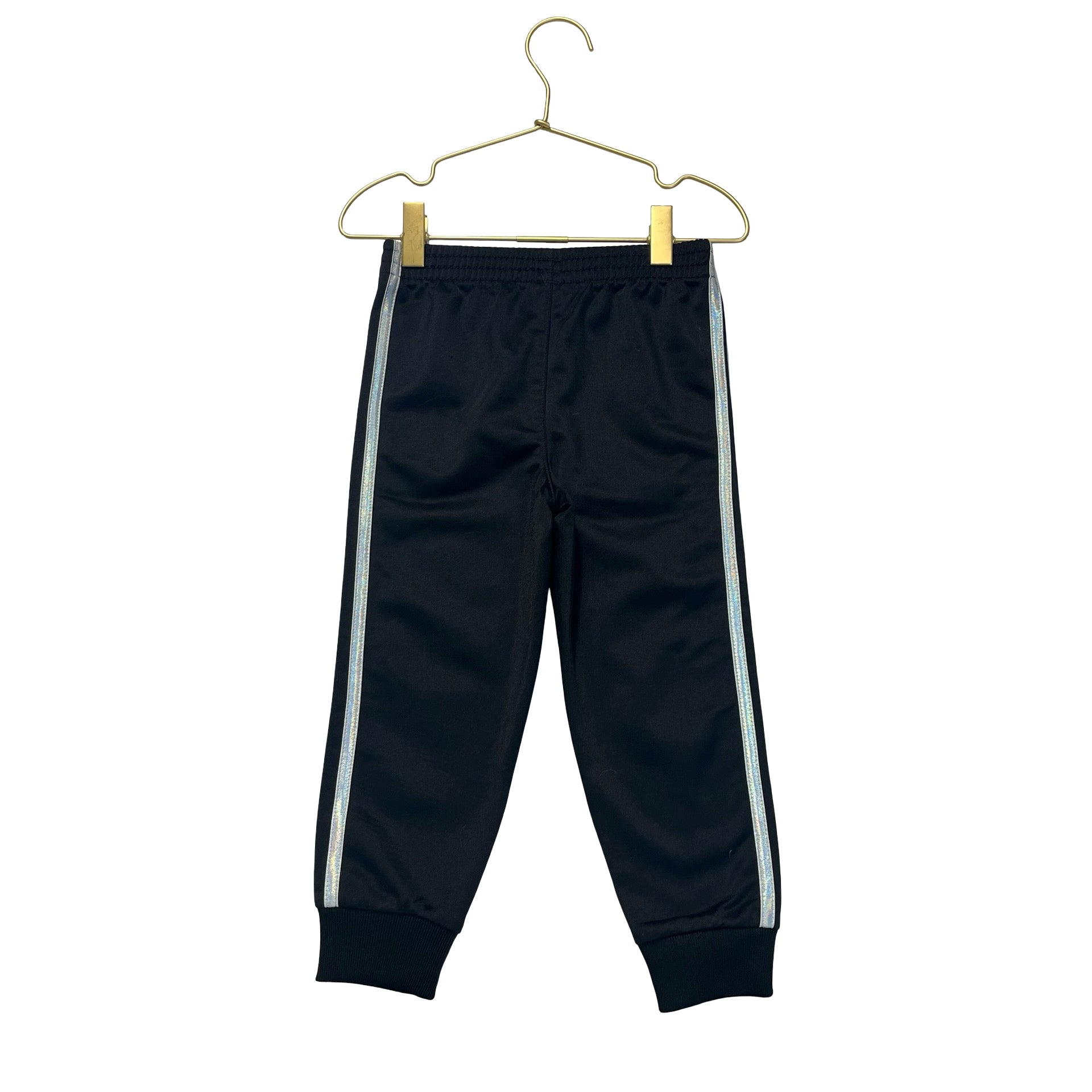 Adidas Black & Silver Iridescent Athletic Joggers - Size 3T
