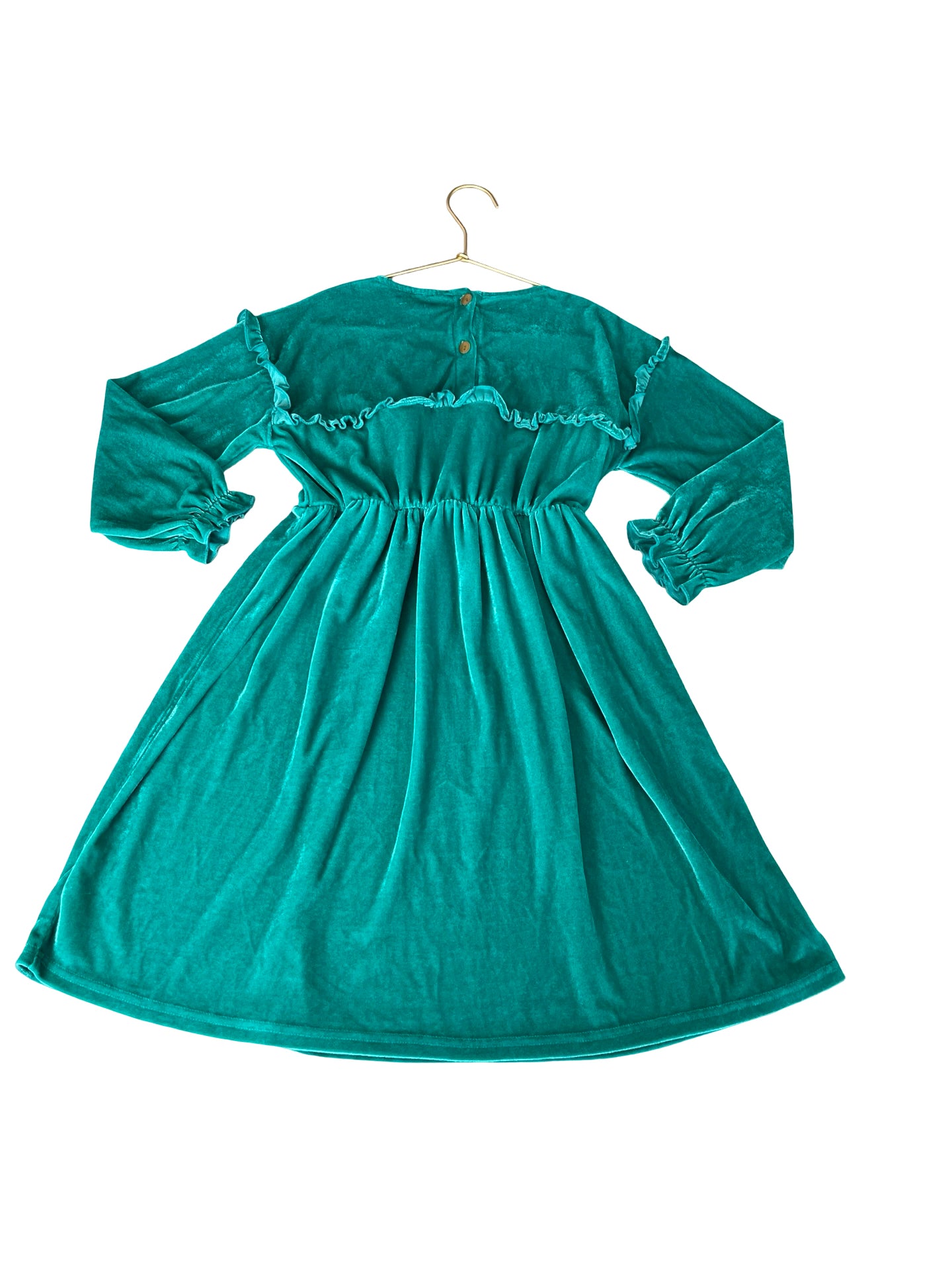 The Campamento Green Velour Dress - Size 5-6