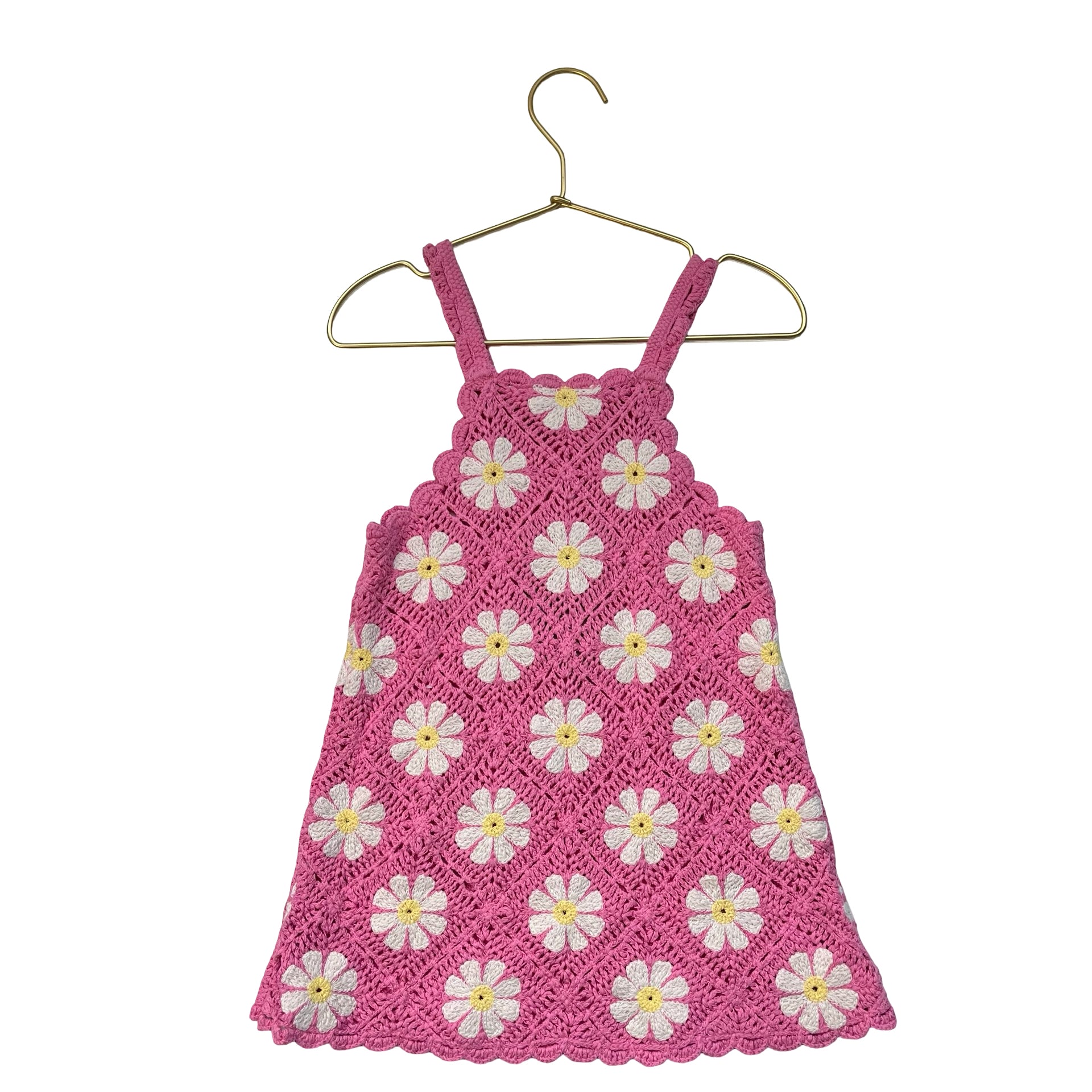 Zara Pink & Ivory Daisy Crochet Dress - Size 2-3