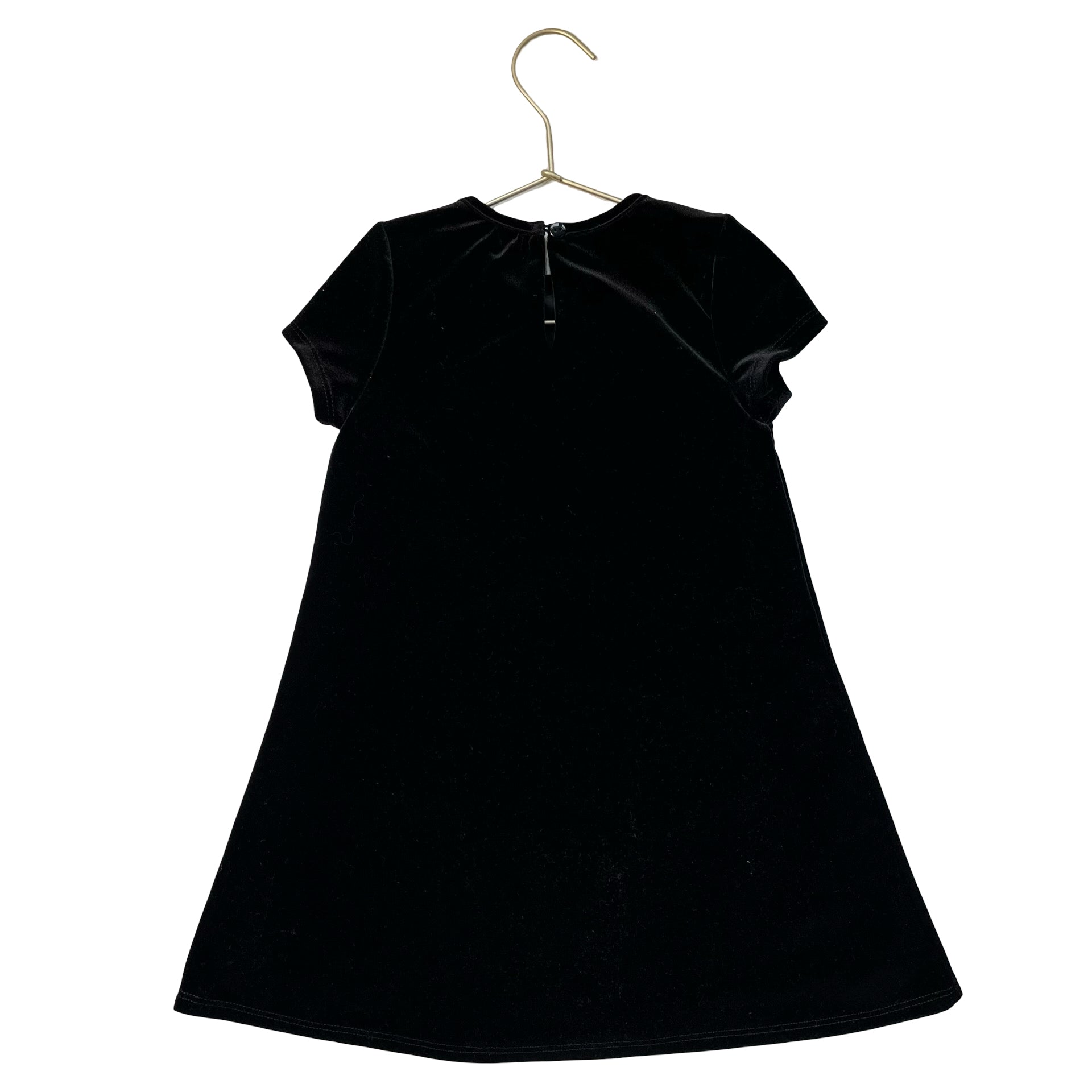 Tahari Black Velvet & Rhinestone Beaded Bow Dress - Size 4