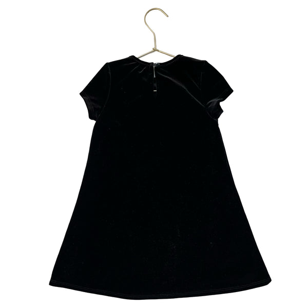 Tahari Black Velvet & Rhinestone Beaded Bow Dress - Size 4