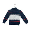 Janie and Jack Navy, White, Red Sailboat Shawl-Neck Cardigan Sweater - Size 2T