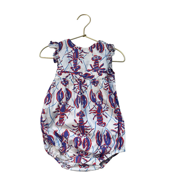 CPC Childrenswear Ivory, Navy & Red Lobster Bubble One Piece - Size 2