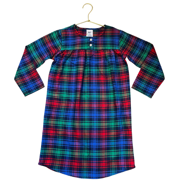 Lands' End Plaid Flannel Nightgown - Size 6