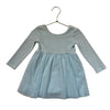 Posh Peanut Light Teal Velour & Tulle Dress - Size 2T