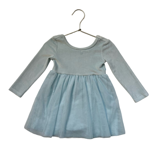 Posh Peanut Light Teal Velour & Tulle Dress - Size 2T