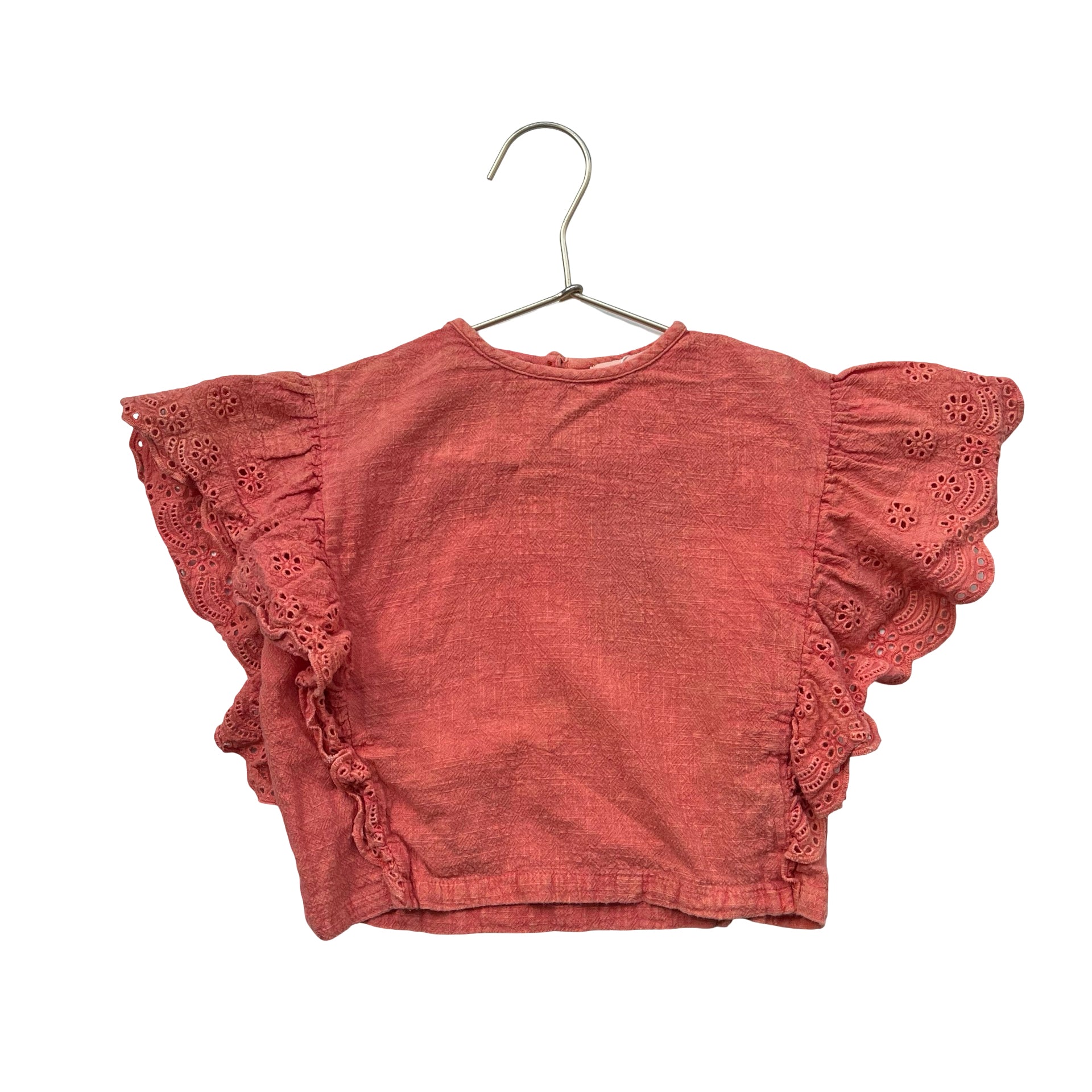 Poppet & Fox Orange Eyelet Trim Top - Size 4