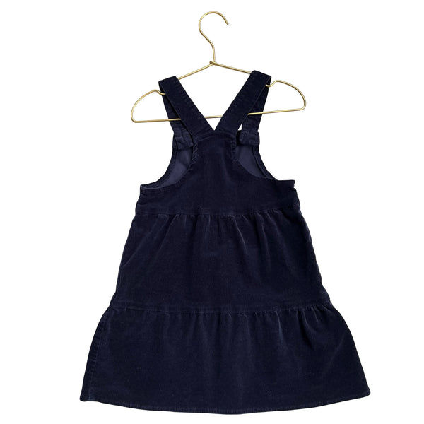 Children's Place Navy Corduroy Apple Overall Dress - Size 5T