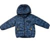 Patagonia Reversible Navy Sherpa & Blue Pattern Hooded Jacket - Size 3T