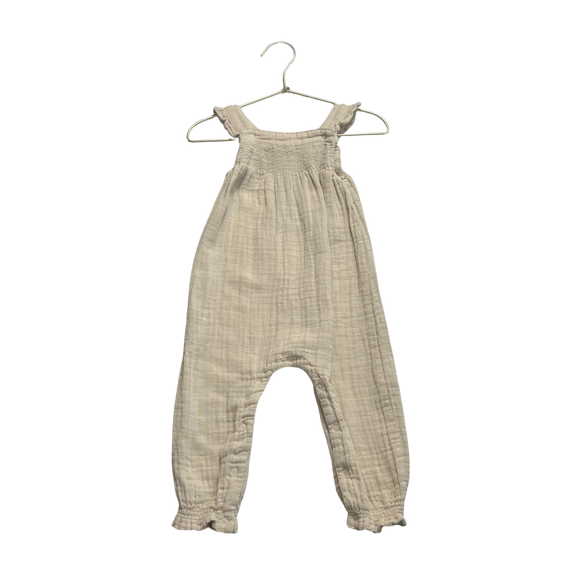 Angel Dear Tan Cottonm Gauze Jumpsuit - Size 18-24 Mo