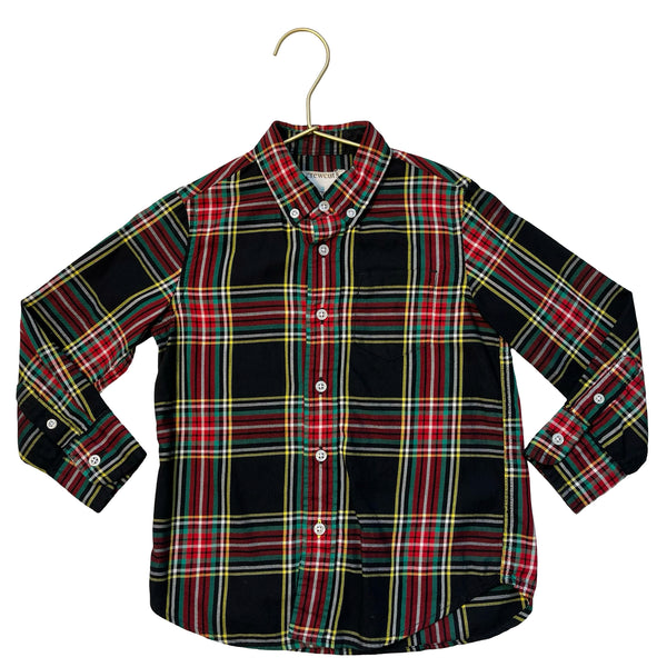 Crewcuts Black Tartan Plaid Button Down Shirt - Size 3