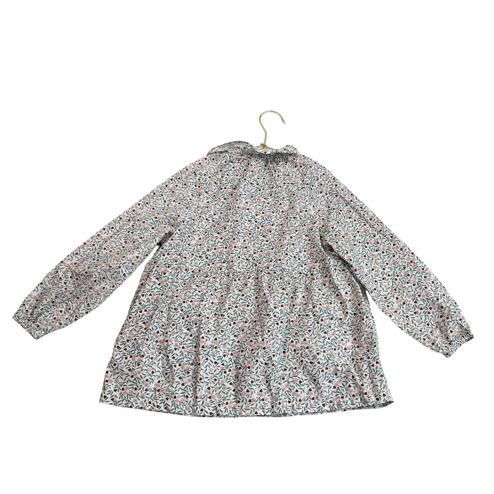 Cyrillus Ivory, Green, Pink & Rust Floral Light Jacket - Size 6/8