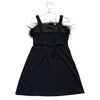 Speechless Kids Black Feather-Trim Dress - Size 7
