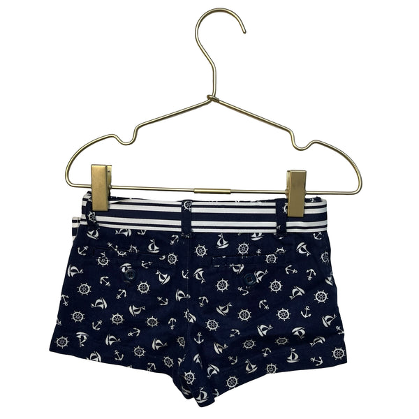 Polo Ralph Lauren Navy Nautical Print Belted Shorts - Size 3