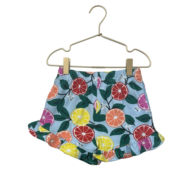 Hanna Andersson Citrus Print Ruffle-Hem Shorts - Size 3T