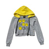 Love Junkie Gray & Yellow Smiley Hooded Sweatshirt - Size S 7-8