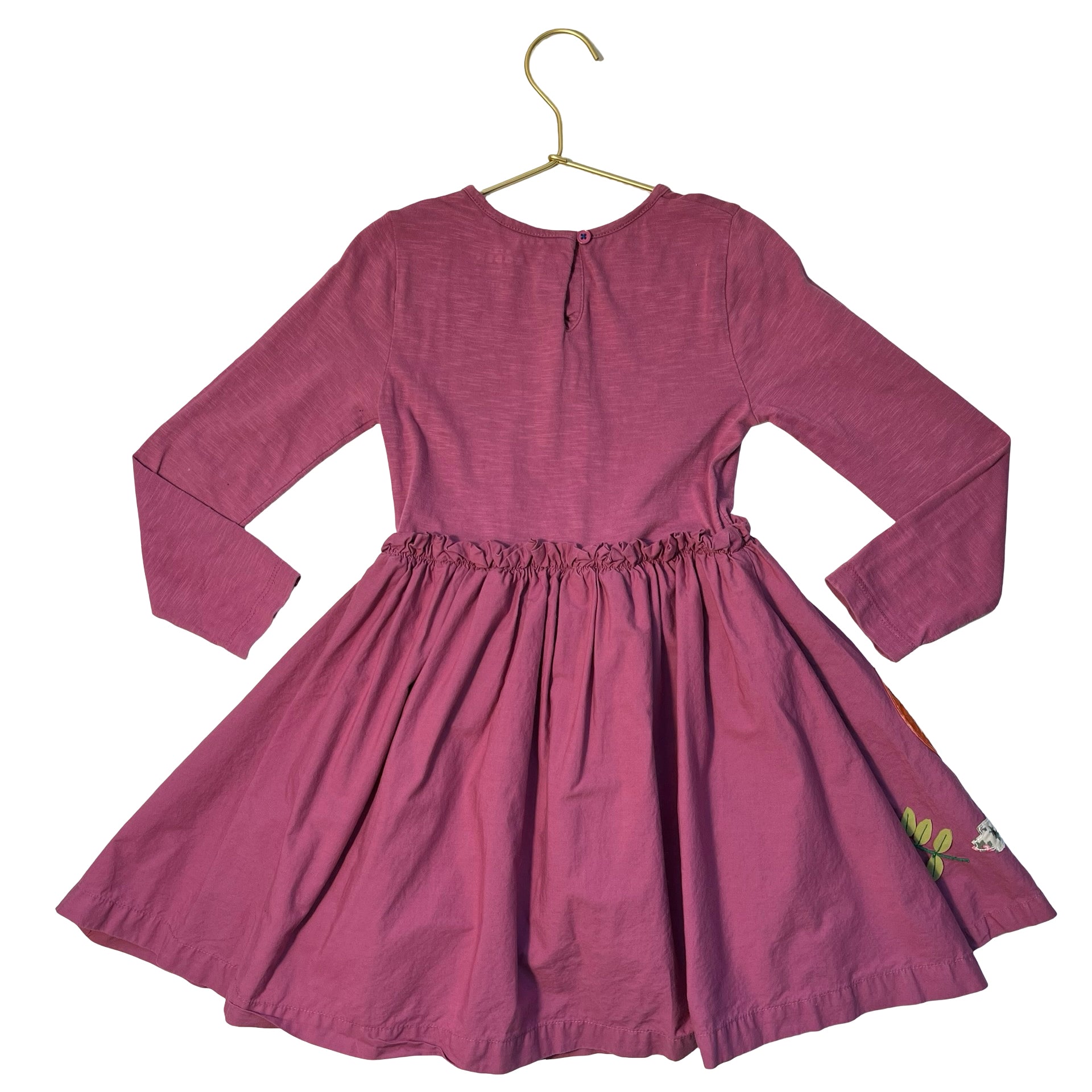 Mini Boden Dusty Plum Forrest Animal Applique Dress - Size 5-6