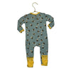 Posh Peanut Sage Green Bee Print One-Piece PJs -  Newborn