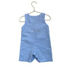 Carriage Boutique Blue Striped Seersucker Smocked Fish Romper - Size 12 Mo