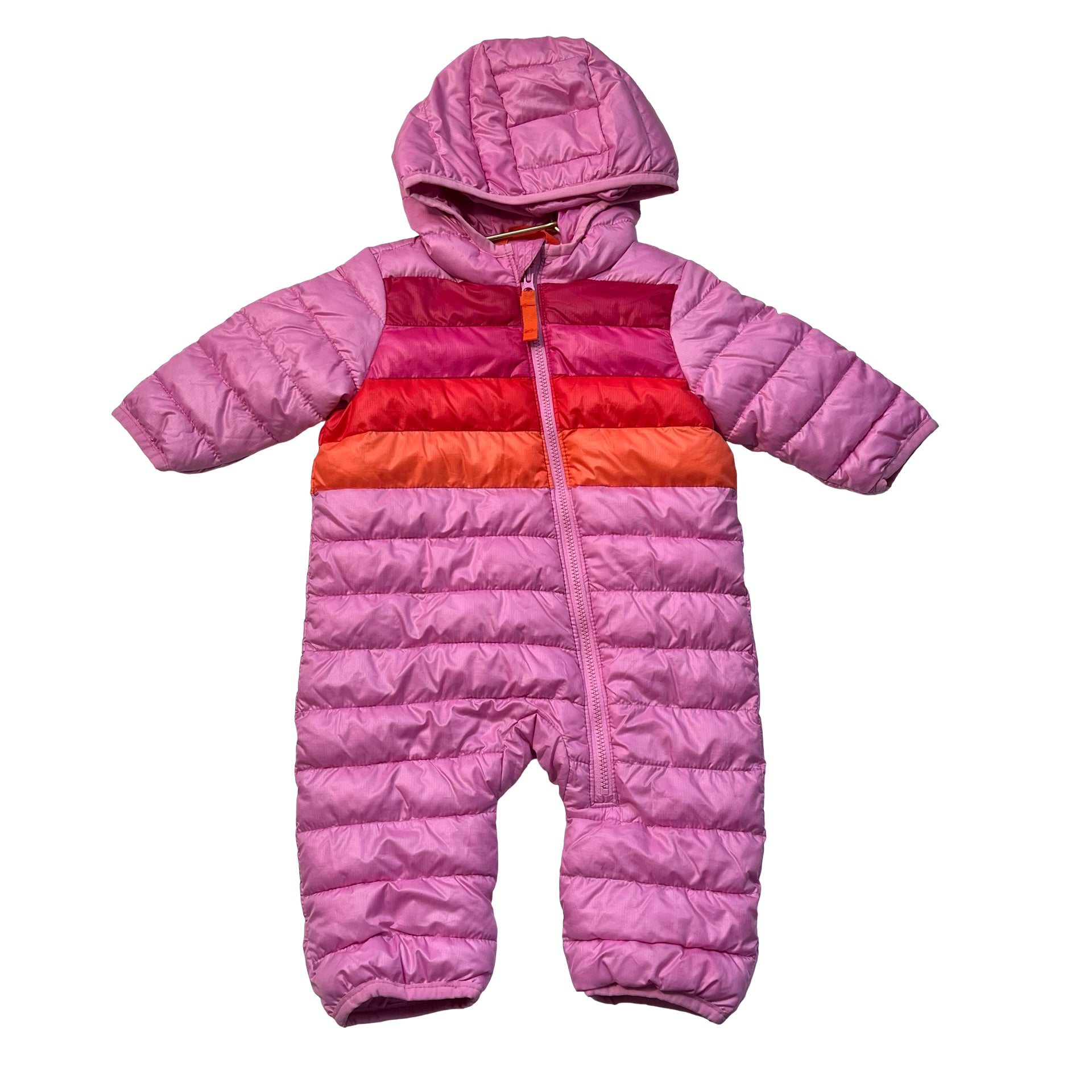 Primary Pink Striped Puffer Bunting - Size 0-3 Mo