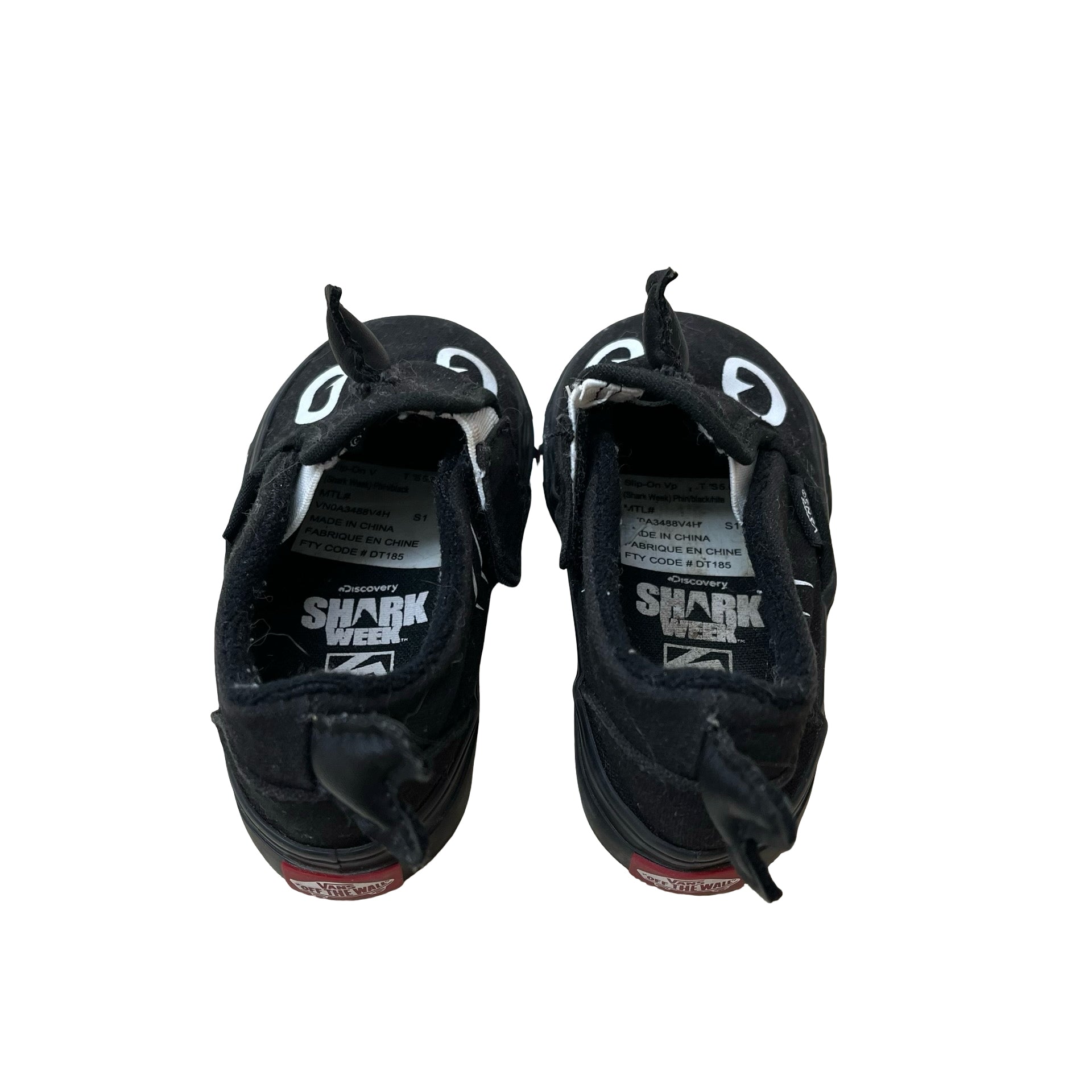 Vans x Shark Week Black Slip-On Sneakers - Size 5.5