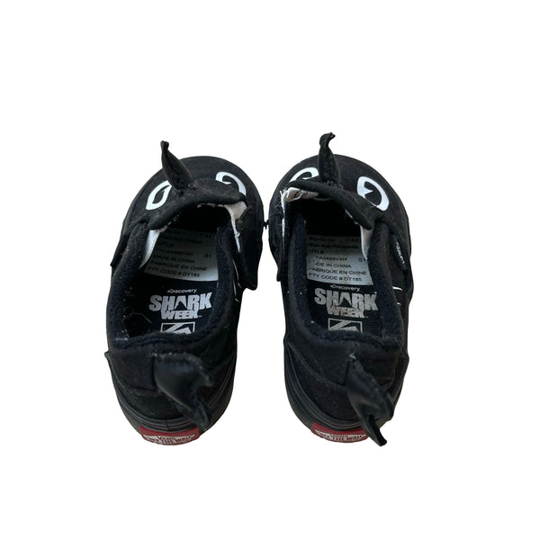 Vans x Shark Week Black Slip-On Sneakers - Size 5.5