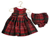 Pippa & Julie Red, Black & Green Plaid Taffeta Dress & Bloomer w/Tag - Size 12 M