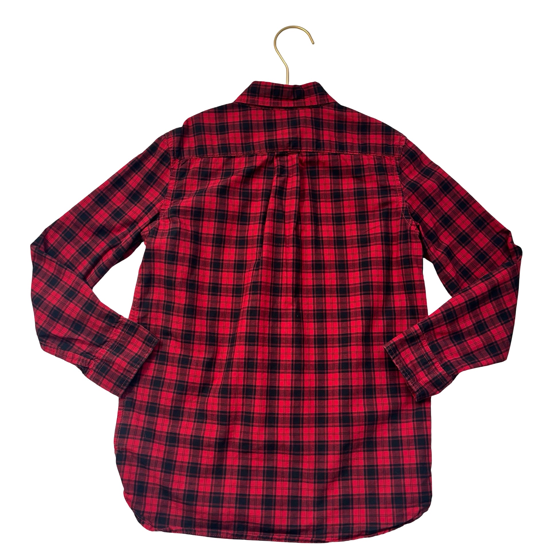 Gap Kids Red & Black Plaid Button Down Shirt - Size S 6-7