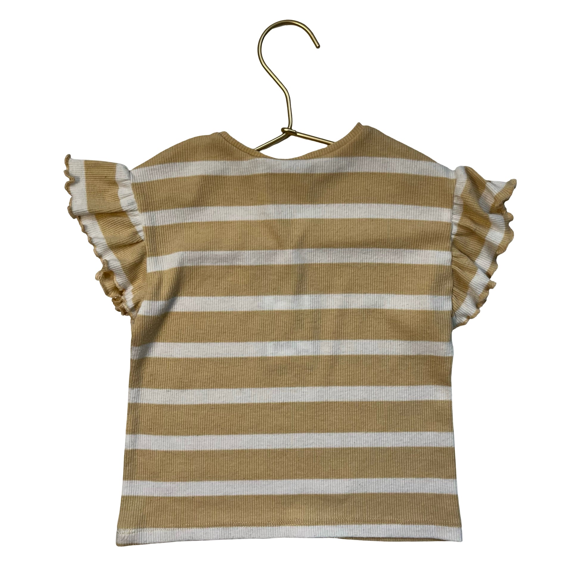 Zara Yellow & White Striped Ribbed Shirt - Size 18-24 Mo
