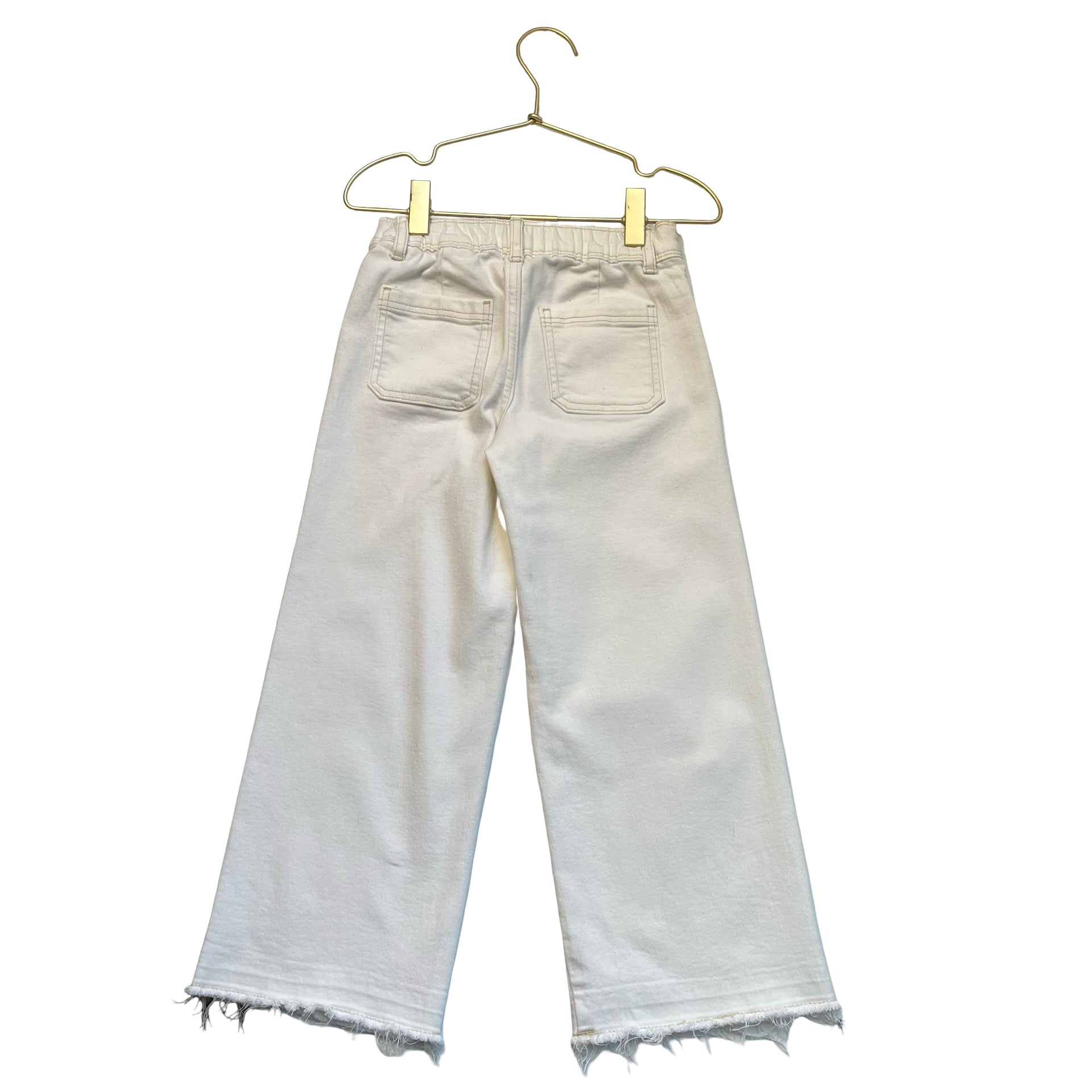 Zara Ivory Denim Raw Hem Jeans - Size 6