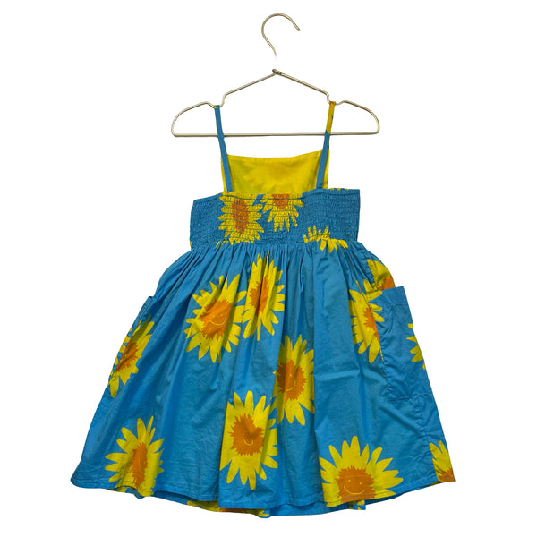 Stella McCartney Kids Blue & Yellow Sun Print Dress - Size 5