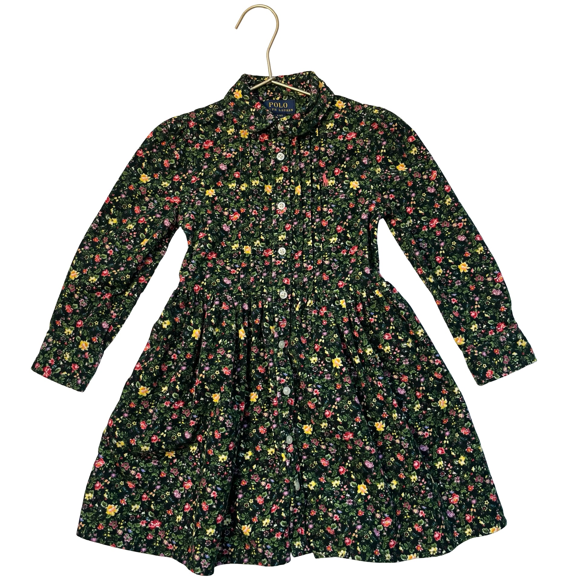 Polo Ralph Lauren Floral Corduroy Shirt Dress - Size 4