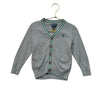 Polo Ralph Lauren Gray & Green Trim V-Neck Cotton Cardigan Sweater - Size 2