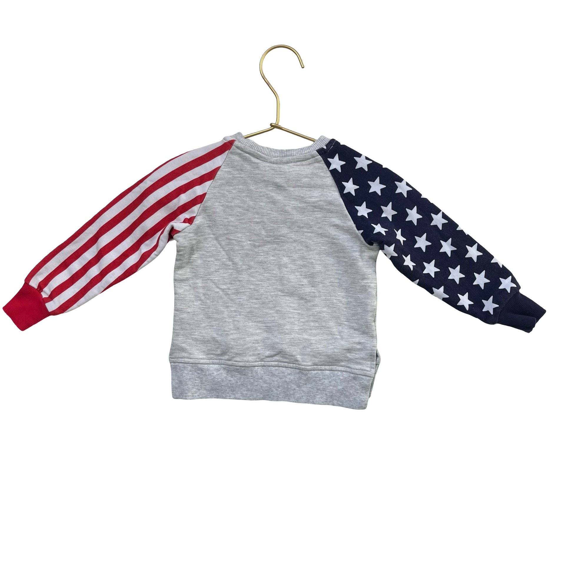 Bums & Roses Gray Stars & Stripes Sweatshirt - Size 6-12 Mo