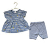 Hanna Andersson Lavender Print Top & Striped Shorts Set - Size 2T