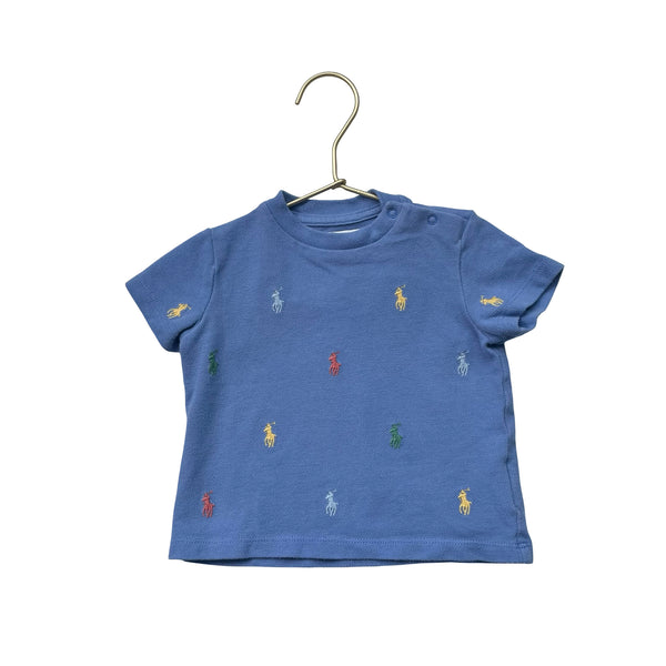 Ralph Lauren Light Blue Embroidered Logo T-Shirt - Size 6 Mo