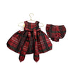 Pippa & Julie Red, Black & Green Plaid Taffeta Dress & Bloomer w/Tag - Size 12 M