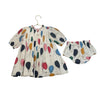 Pink Chicken Ivory & Multi-Color Balloon Print Dress & Bloomers - Size 6-12 Mo
