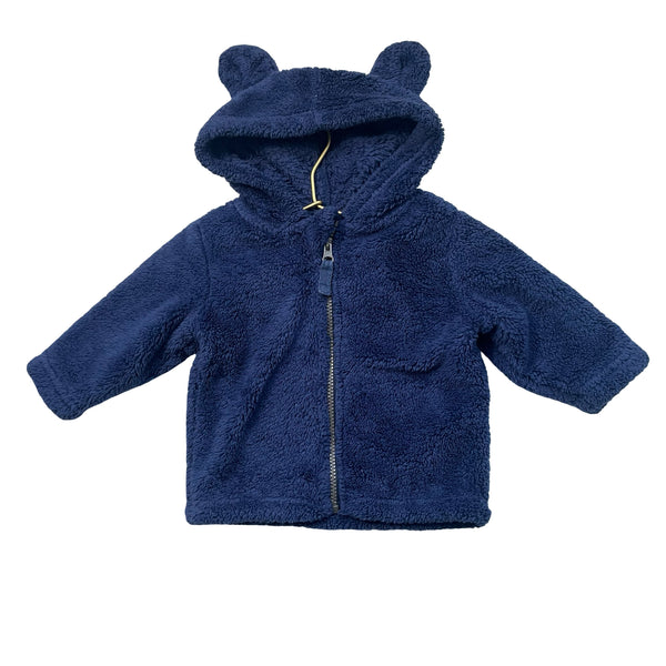 Hanna Andersson Navy Sherpa Hooded Jacket - Size 6-12 Mo
