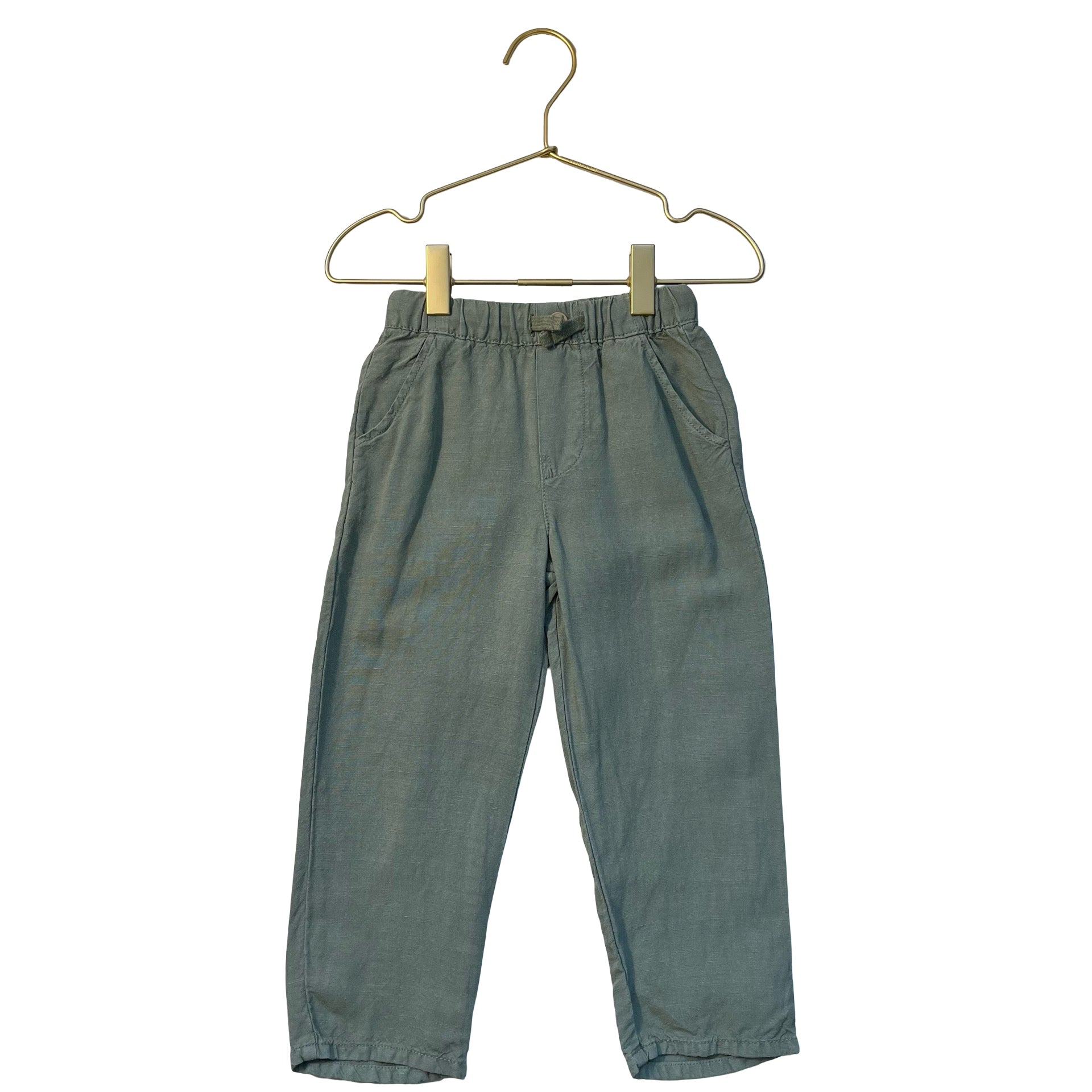 Zara Sage Green Linen-Blend Pants - Size 3
