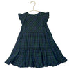 Crewcuts Green, Navy, Metallic Silver Plaid Tartan Dress - Size 4