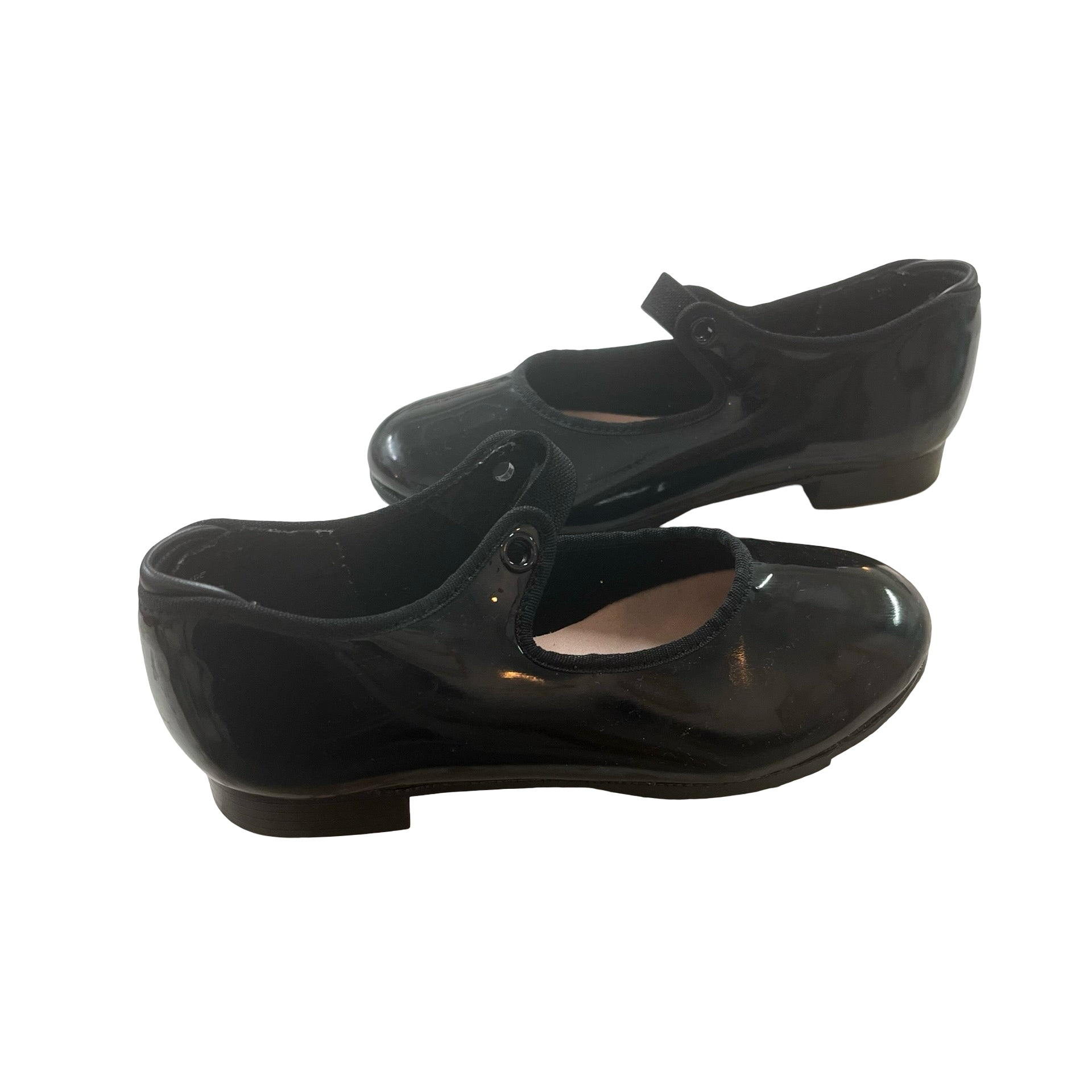 Capezio Black Patent Tap Shoes - Size 13M