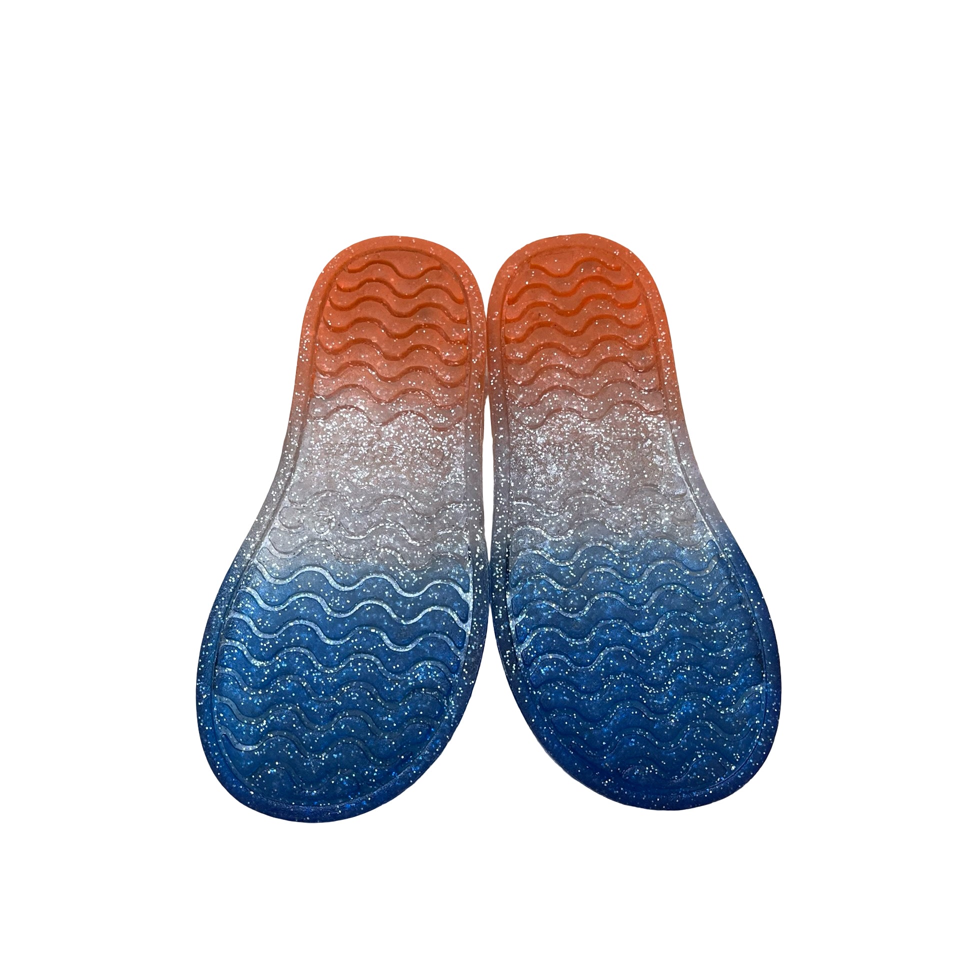 Cat & Jack Clear, Blue, Orange Glitter Jelly Sandals - Size 9